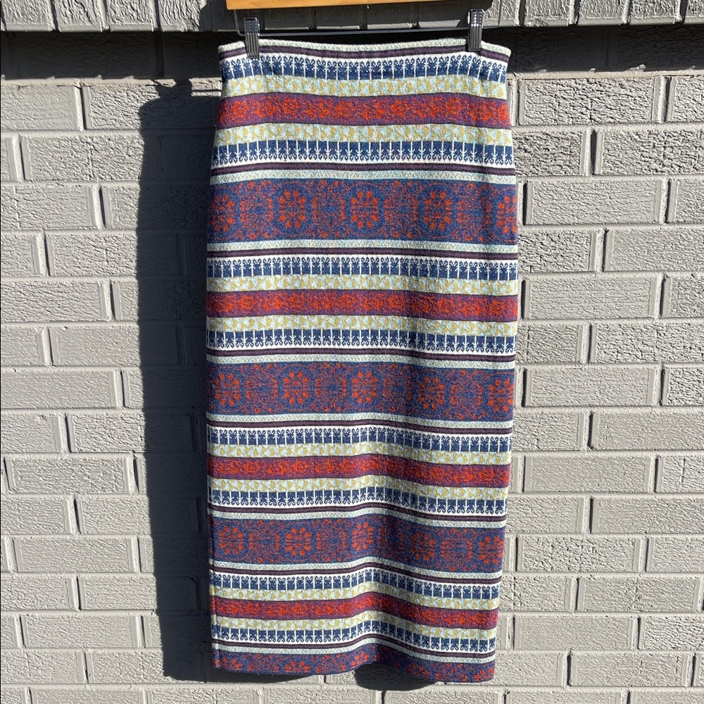 Vintage 90s Oilily Multicolor Patterned Fair Isle Sweater Skirt- L